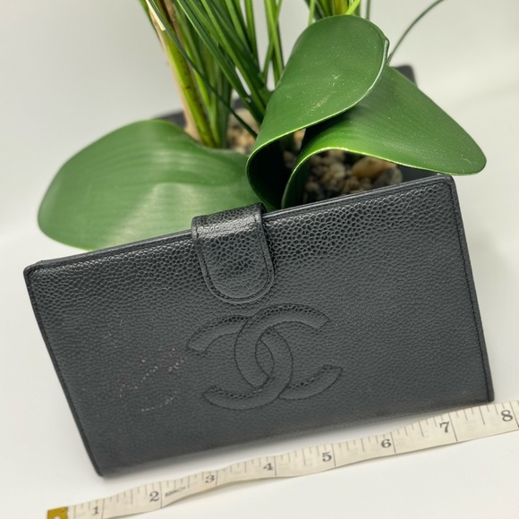 AUTHENTIC CHANEL caviar bio fold leather wallet - Picture 10 of 14